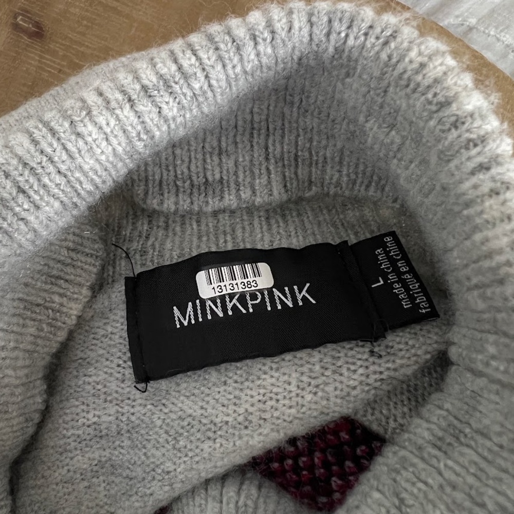 MINKPINK Acrylic Mock Turtleneck Tunic Sweater - Picture 6 of 8